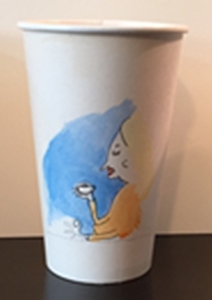 ciesla thomas,coffe cup art, watercolor